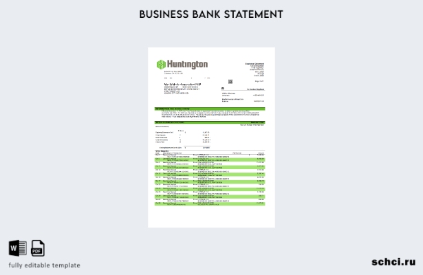 цифровая загрузка выписки по корпоративному банковскому счету Huntington Bancsha